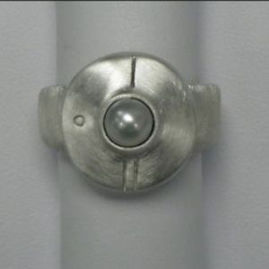 NEW Authentic Lisa Jenks Pearl /silver Ring Sz 6!